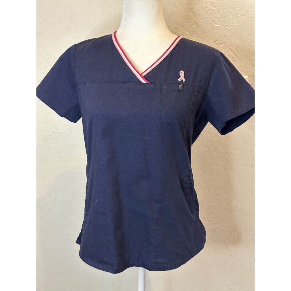 Koi Breast Cancer Awareness Scrub Top Women Size Small Y3299d